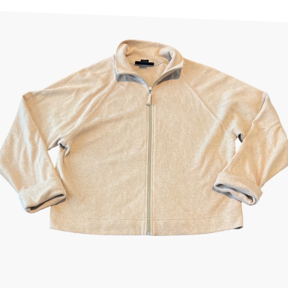 Ellen Tracy Women S Tan Zip Up Jacket SOFT Casual Loungewear Office‎